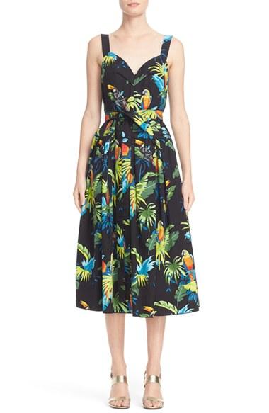 Women's Marc Jacobs Parrot Print Cotton Poplin Dress