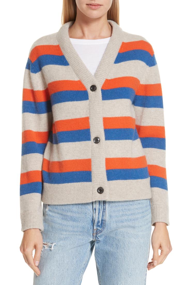 Women's Kule The Remus Stripe Cashmere Cardigan - Beige