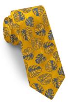 Men's Ted Baker London Banana Leaf Silk Tie, Size - Yellow