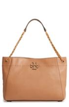 Tory Burch Mcgraw Slouchy Leather Shoulder Bag - Beige