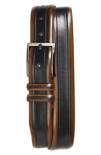 Men's Mezlan Palma Leather Belt - Tan/ Blue