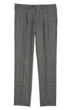 Men's Eleventy Pleated Check Wool Trousers