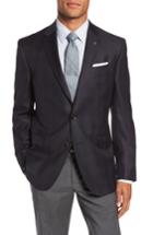 Men's Ted Baker London Jed Trim Fit Plaid Wool Sport Coat S - Black