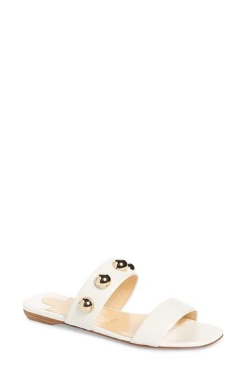 Women's Christian Louboutin Simple Bille Ornament Slide Sandal Us / 36eu - White