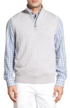 Men's Bobby Jones Quarter Zip Wool Sweater Vest, Size - Grey