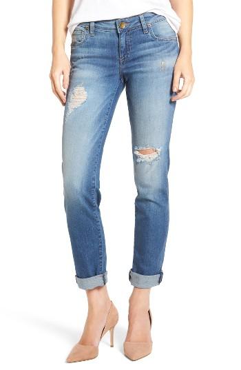 Women's Kut From The Kloth Catherine Distressed Boyfriend Jeans - Blue