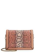 Women's Bottega Veneta Mini Motobello Genuine Snakeskin & Leather Wallet On A Chain -