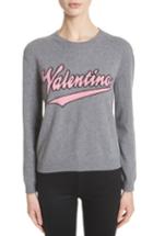 Women's Valentino Wool & Cashmere Logo Sweater - Grey