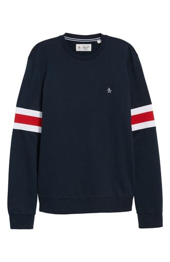 Men's Original Penguin Striped Long Sleeve T-shirt, Size - Blue