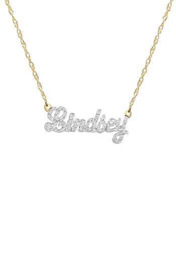 Women's Jane Basch Personalized Nameplate Diamond Pendant Necklace