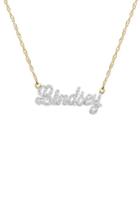 Women's Jane Basch Personalized Nameplate Diamond Pendant Necklace