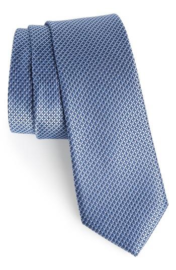Men's Calibrate Anser Solid Silk Tie, Size - Blue