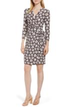 Women's Anne Klein New York Floral Faux Wrap Dress, Size - Grey