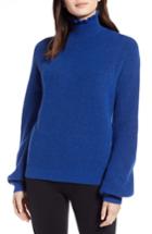 Women's Halogen Ruffle Neck Sweater - Blue