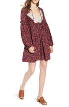 Women's Hinge Mix Print Peasant Dress, Size - Red