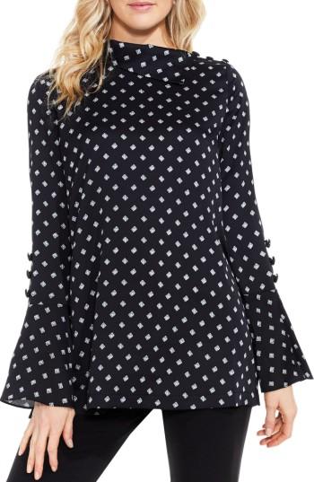 Women's Vince Camuto Diamond Heirlooms Flutter Cuff Tunic - Black