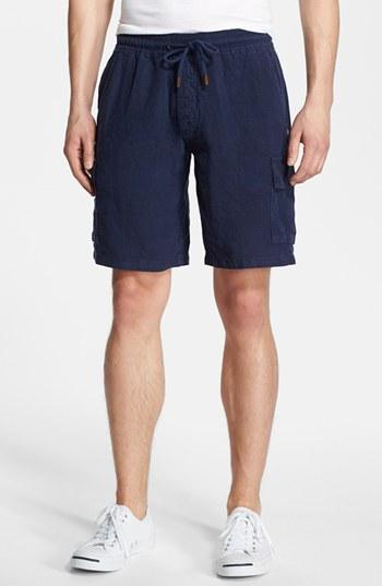 Men's Vilebrequin Linen Bermuda Cargo Shorts - Blue