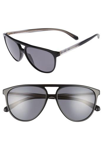 Women's Burberry 58mm Polarized Aviator Sunglasses - Black/ Polar