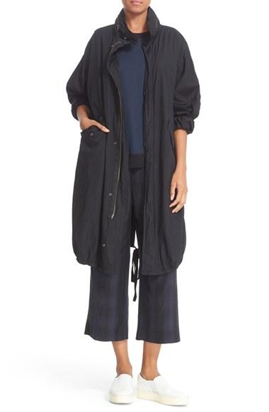 Women's Vince Stand Collar Long Cotton Anorak
