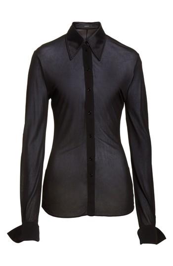 Women's Joseph Slater Sheer Crepe Net Shirt Us / 36 Fr - Black