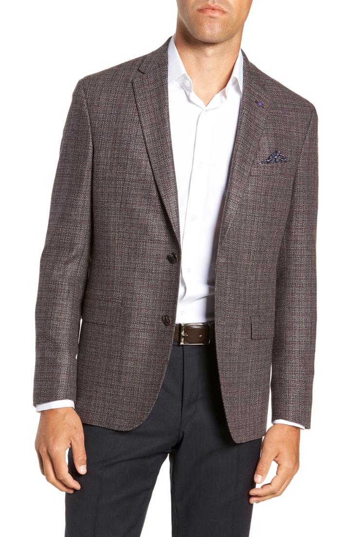 Men's Ted Baker London Konan 2b Trim Fit Textured Sport Coat R - Red