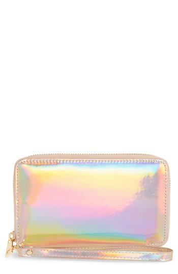 Bp. Faux Leather Phone Wristlet - White