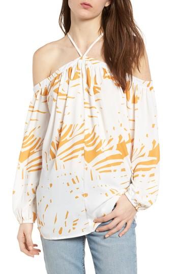 Women's Bishop + Young Ana Palm Print Off The Shoulder Top - Blue