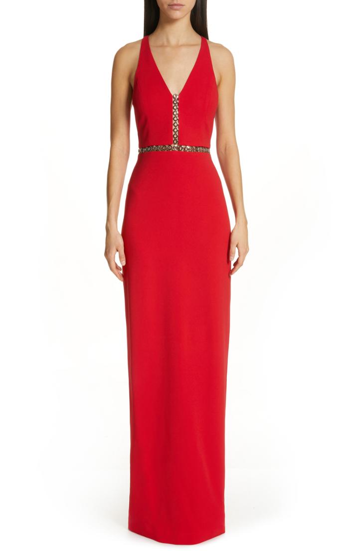 Women's Alexander Wang Grommet Trim Racerback Column Gown - Red