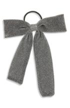 Topshop Glitter Bow Ponytail Holder, Size - Metallic