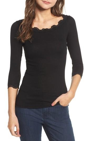 Women's Rosemunde Babette Lace Trim Top - Black