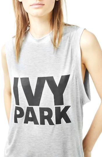 Women's Ivy Park Logo Tank, Size - Blue/green