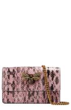 Women's Gucci Queen Margaret Genuine Snakeskin Clutch - Pink