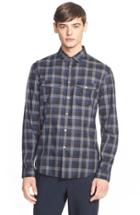 Men's John Varvatos Collection Slim Fit Plaid Military Shirt
