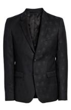 Men's The Kooples Slim Fit Jacquard Wool Dinner Jacket Us / 46 Eu - Black