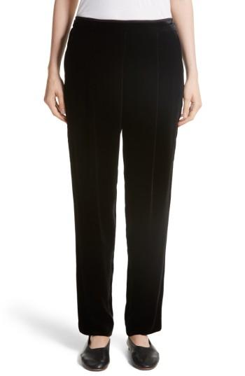 Women's Lafayette 148 New York Soho Velvet Track Pants - Black