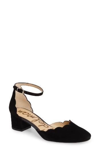 Women's Sam Edelman Lara Ankle Strap Pump .5 M - Black