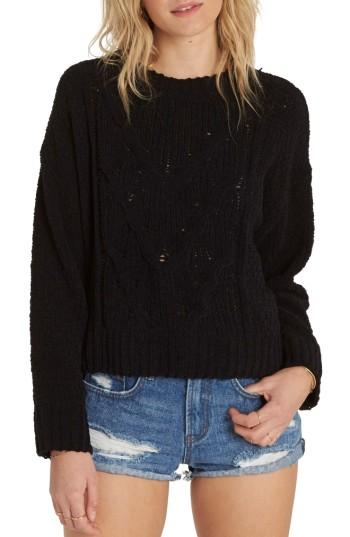 Women's Billabong All Mine Chenille Sweater - Black