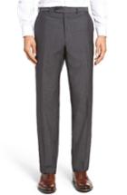 Men's Jb Britches Flat Front Plaid Wool Trousers