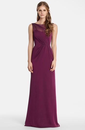 Women's Jim Hjelm Occasions Drape Back Luminescent Chiffon A-line Gown