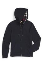 Men's Burberry 'claredon' Full Zip Hoodie - Blue