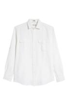 Men's Peter Millar Harkers Regular Fit Herringbone Sport Shirt, Size - White