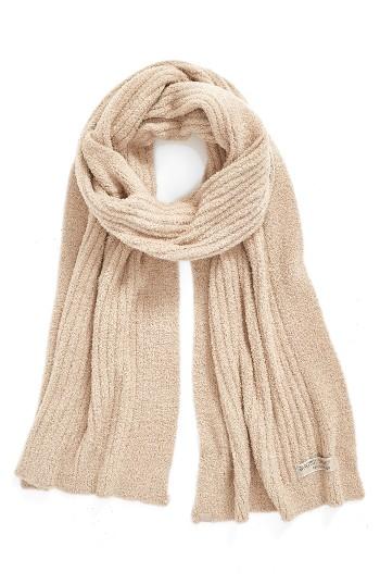Women's Barefoot Dreams Ribbed Scarf, Size - Beige