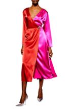 Women's Topshop Colorblock Dress Us (fits Like 0) - Pink