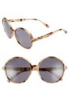 Women's D'blanc Prose 59mm Round Sunglasses - Snow Leopard/ Grey Polar