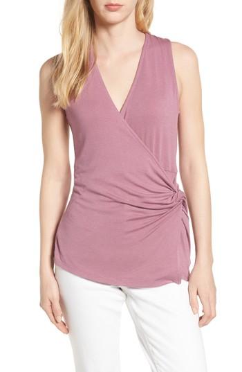 Women's Bobeau Side Knot Ruched Tank Top - Pink