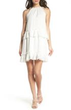 Women's Nsr Lila Stripe Chiffon Halter Dress - White