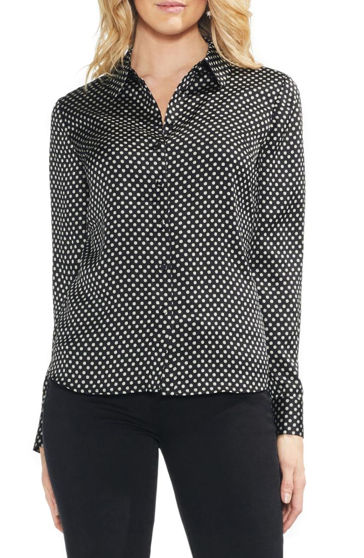 Women's Vince Camuto Trinket Geometric Pattern Button Up Blouse - Red