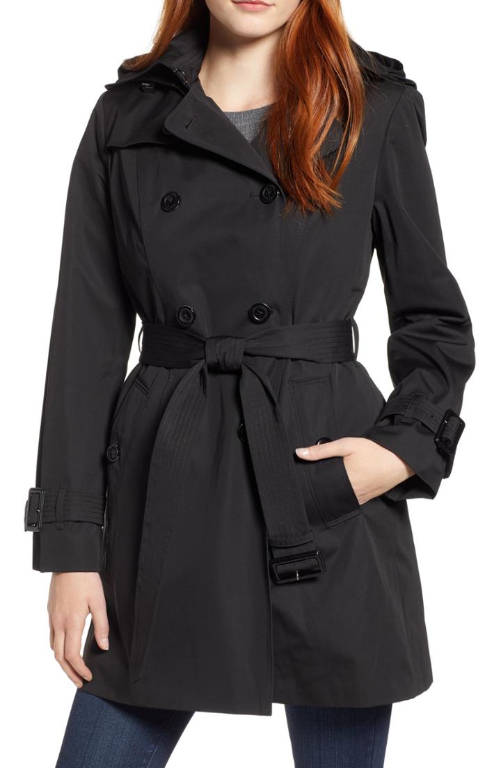 Women's London Fog Trench Coat With Detachable Liner & Hood