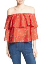 Women's Alice + Olivia Meagan Double Layer Off The Shoulder Top
