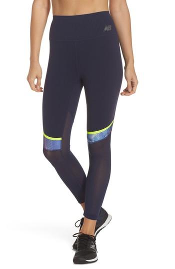 Women's New Balance Determination Crop Leggings - Blue